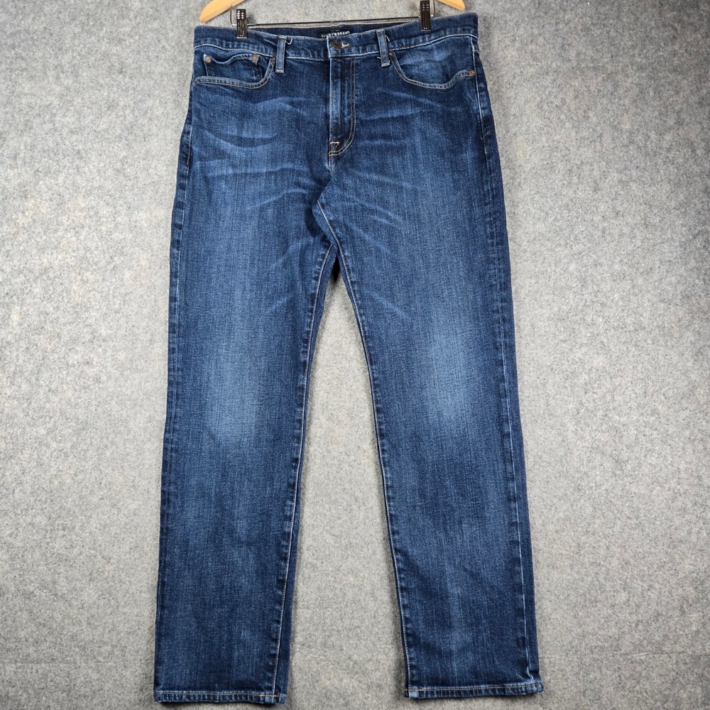 Lucky Brand 121 Slim Jeans Mens 36x30 Blue Denim Classic Casual Workwear